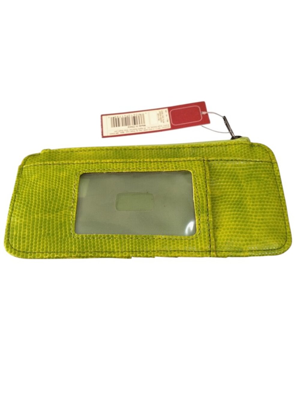 Merona Faux Leather Slim Green Snake Print Organizer Card Wallet Money Travel